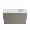 MONDIAZ TURE-DLUX Meuble WC 80 cm Smoke. Lavabo EDEN Opalo position droite. Sans trou de robinet. SW1104573
