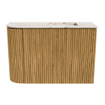 Mondiaz JOYA-DLUX Meuble de toilette 61,6cm - arrondi gauche couleur Chêne - Vasque FAYE position Droite Sans trou de robinet couleur Nata SW1424042