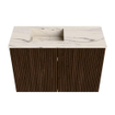 Mondiaz JOYA-DLUX 60cm toiletmeubel - kleur Walnut - Wastafel FAYE positie Links 1 kraangat kleur Nata. SW1424470