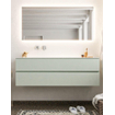 Mondiaz VICA ensemble de meuble de salle de bain - 150cm - meuble sous-vasque gris - 2 tiroirs - lavabo cloud gauche - sans trou de robinet - miroir LED - version XL 60cm de haut SW1098154