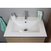 Basic Bella Meuble avec lavabo en porcelaine 60x55x46cm 1 trou de robinet avec miroir Chêne SW398078