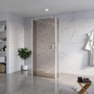 Fortifura Galeria Douche à l'italienne - 90x200cm - verre fumé - anticalcaire - verre de sécurité 8mm - 2 parois latérales 40cm - avec bras muraux et profilés d'angle - Blanc mat SW993220