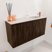Mondiaz JOYA-DLUX 80cm meuble de salle de bains - couleur Walnut - Vasque FAYE position Droite 1 trou de robinet couleur Nata. SW1424499