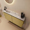 MONDIAZ TURE-DLUX Meuble de toilette 100cm Oro. Lavabo EDEN Glace position gauche. Avec 1 trou de robinet. SW1103416
