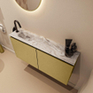 MONDIAZ TURE-DLUX Meuble toilette - 100cm - Oro - EDEN - vasque Glace - position gauche - 1 trou de robinet SW1103416