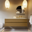 Mondiaz VICA-DLUX ensemble de meuble de salle de bain - 150cm - meuble sous-vasque oro - 2 tiroirs - lavabo encastré cloud droite - sans trous de robinet - version haute de 60cm - opalo SW1086608