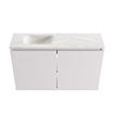 MONDIAZ TURE-DLUX Meuble toilette - 80cm - Cale - EDEN - vasque Ostra - position gauche - 1 trou de robinet SW1105205