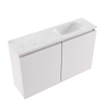 MONDIAZ TURE-DLUX Meuble de toilettes 80 cm Cale. EDEN lavabo Opalo position droite. Avec 1 trou de robinet. SW1104248