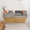 Mondiaz JOYA-DLUX 70cm meuble de salle de bains - couleur Oak - Vasque FAYE position Droite 1 trou de robinet couleur Sombra. SW1424230