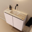 MONDIAZ TURE-DLUX Meuble de toilette 60 cm Rosee. EDEN lavabo Frappe position milieu. Sans trou de robinet. SW1102995