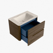 Mondiaz CIRO-DLUX Ensemble de meubles de salle de bains - 70x45x50cm - lavabo en solid surface Meli - 1 vasque au milieu - sans trous de robinet - 2 tiroirs - Dusk SW1533133