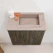 Mondiaz JOYA-DLUX 40cm toiletmeubel - kleur Shadow - Wastafel FAYE positie Rechts 1 kraangat kleur Saba. SW1425089