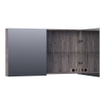 BRAUER Plain Spiegelkast - 120x70x15cm - 2 links/rechtsdraaiende spiegeldeuren - MFC - grey Canyon SW486489