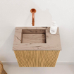 Mondiaz JOYA-DLUX Meuble de toilette 40cm - couleur Chêne - Lavabo FAYE position Gauche Sans trou de robinet couleur Arène SW1423866