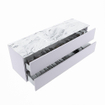 MONDIAZ VICA-DLUX Ensemble meuble de salle de bains - 150cm - meuble bas Cale - 2 tiroirs - lavabo encastré Cloud au milieu - 1 trou de robinet - version haute 60cm - Glace SW1088323