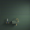 Clou Flush 3 fontein 36x18cm + kraang. rechts mat pijnboom groen ker SW795726