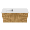 Mondiaz JOYA 80cm toiletmeubel - kleur Oak - Wastafel FAYE positie Links 1 kraangat kleur Talc. SW1421110
