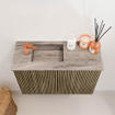Mondiaz JOYA-DLUX 60cm toiletmeubel - kleur Dusk - Wastafel FAYE positie Links 1 kraangat kleur Oza. SW1425964
