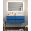 Mondiaz VICA ensemble de meuble de salle de bain - 120cm - meuble sous-vasque jeans - 4 tiroirs - lavabo moon double - sans trou de robinet version XL 60cm de haut SW1091009