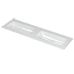 INK Aspekt lavabo - 160x45x1.5cm - 2 cuves - 0 trous de robinet - porcelaine blanc brillant SW439690
