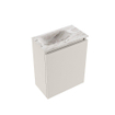 MONDIAZ TURE-DLUX Meuble toilette - 40cm - Linen - EDEN - vasque Glace - position gauche - sans trou de robinet SW1103357
