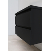 Basic Bella Meuble lavabo acrylique noir avec 1 trou de robinet 80x55x46cm Flat Pack Noir mat SW538997