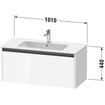 Duravit Ketho 2 meuble sous lavabo avec 1 tiroir 101x48x44cm avec poignée graphite anthracite super mat SW772414