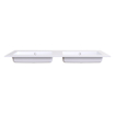 Arcqua Mira Inbouw Wastafel - 141x46x1.5cm - dubbele wasbak - zonder kraangat - cast marble - glans wit SW1581370