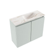 MONDIAZ TURE-DLUX Meuble toilette - 60cm - Greey - EDEN - vasque Frappe - position droite - 1 trou de robinet SW1102788