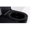 FugaFlow Eccelente Pietra Swirl Ensemble WC suspendu - 36,5x53,0cm - chasse profonde - sans rebord - abattant slim à fermeture douce - noir mat SW1469379