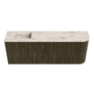 Mondiaz JOYA-DLUX 111.6cm toiletmeubel - ronding rechts kleur Shadow - Wastafel FAYE positie Links Zonder kraangat kleur Nata. SW1424995