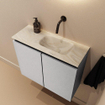 MONDIAZ TURE-DLUX Meuble toilette - 60cm - Plata - EDEN - vasque Ostra - position droite - sans trou de robinet SW1105035