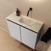 MONDIAZ TURE-DLUX Meuble WC 60cm Plata. EDEN lavabo Ostra position droite. Sans trou de robinet. SW1105035