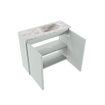 MONDIAZ TURE-DLUX Meuble de WC 60 cm Greey. Lavabo EDEN Glace position à droite. Avec 1 trou de robinet. SW1103337