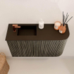 Mondiaz JOYA 71.6cm toiletmeubel - ronding rechts kleur Shadow - Wastafel FAYE positie Links 1 kraangat kleur Urban. SW1421504