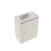 MONDIAZ TURE-DLUX Meuble toilette - 40cm - Linen - EDEN - vasque Glace - position gauche - 1 trou de robinet SW1103360