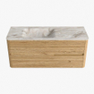 Mondiaz CIRO-DLUX Badkamermeubelset - 120x45x50cm - Solid surface wastafel Frappe - 1 wasbak Links - zonder kraangaten - 2 lades - Oak SW1530862
