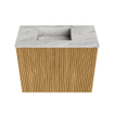 Mondiaz JOYA-DLUX 50cm toiletmeubel - kleur Oak - Wastafel FAYE positie Links Zonder kraangat kleur Glace. SW1421956