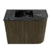 Mondiaz JOYA-DLUX Meuble de salle de bains 51,6cm - arrondi droit couleur Shadow - Vasque FAYE position Gauche Sans trou de robinet couleur Lava SW1422940