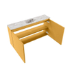 MONDIAZ TURE-DLUX Meuble toilette - 100cm - Ocher - EDEN - vasque Glace - position centrale - 1 trou de robinet SW1103432