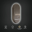 Arcqua Oval Miroir - 40x80cm - ovale - vertical - éclairage arrière LED SW1223201