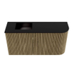 Mondiaz JOYA 81.6cm meuble de salle de bains - arrondi droit couleur Dusk - Vasque FAYE position Gauche Sans trou de robinet couleur Urban SW1421683