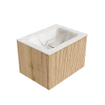 MONDIAZ KURVE-DLUX 60cm Meuble salle de bain - couleur Oak - 1 tiroir - vasque CLOUD centre - 1 trou de robinet - couleur Frappe SW1137331