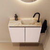 MONDIAZ TURE-DLUX Meuble de toilette 60cm Rosee. EDEN lavabo Frappe position droite. Avec 1 trou de robinet. SW1102942