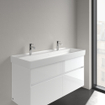 Villeroy & Boch Collaro lavabo meuble - 120x47cm - sans trop-plein 2 trous de robinet en stone white SW358331
