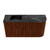 Mondiaz JOYA-DLUX Meuble de salle de bains 81,6cm - arrondi droit couleur Ruby - Vasque FAYE position Gauche Sans trou de robinet couleur Lava SW1423694