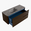 Mondiaz CIRO-DLUX Ensemble de meubles de salle de bains - 120x45x50cm - Lavabo solid surface Sombra - 1 vasque à gauche - 1 trou de robinet - 2 tiroirs - Noyer SW1530883