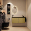MONDIAZ TURE-DLUX Meuble toilette - 120cm - Oro - EDEN - vasque Lava - position gauche - 1 trou de robinet SW1103946