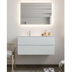 Mondiaz VICA ensemble de meuble de salle de bain - 100cm - meuble sous-vasque argile - 2 tiroirs - lavabo nuage gauche - 1 trou de robinet - miroir LED - version XL 60cm de haut SW1097933