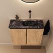 MONDIAZ TURE-DLUX Meuble de toilettes 60 cm Washed Oak. Lavabo EDEN Lava position droite. Sans trou de robinet. SW1104117